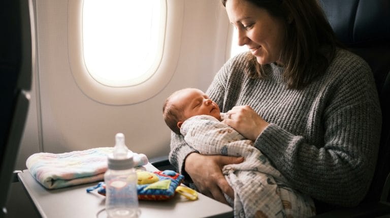 Tips for traveling with newborn on airplane